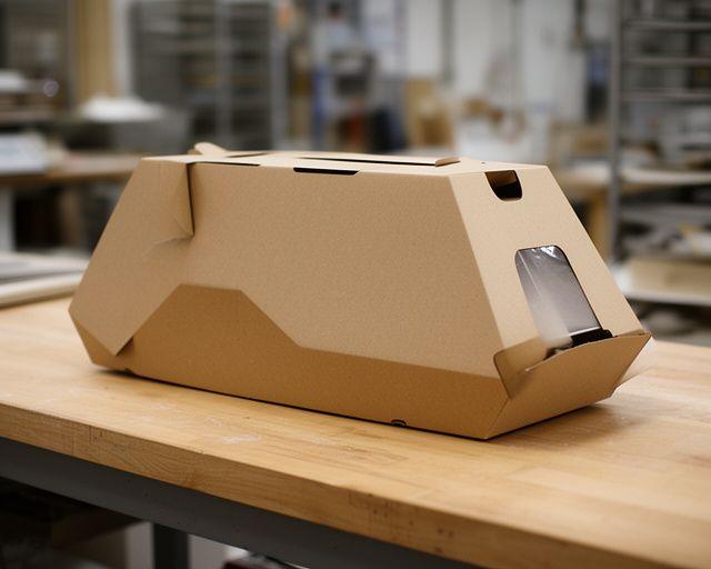 Einfache Bäckerei-Transportbox ohne optimierte Belüftung auf einem Packtisch